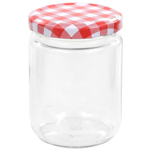 Βάζα Μαρμελάδας 96 τεμ. 230 ml Γυάλινα με Κόκκινα/Λευκά Καπάκια