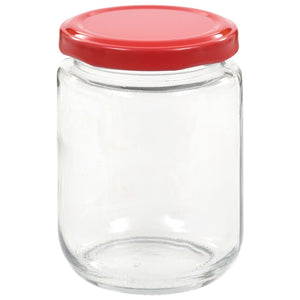 Βάζα Μαρμελάδας 96 τεμ. 230 ml Γυάλινα με Κόκκινα Καπάκια - Pakobazaar