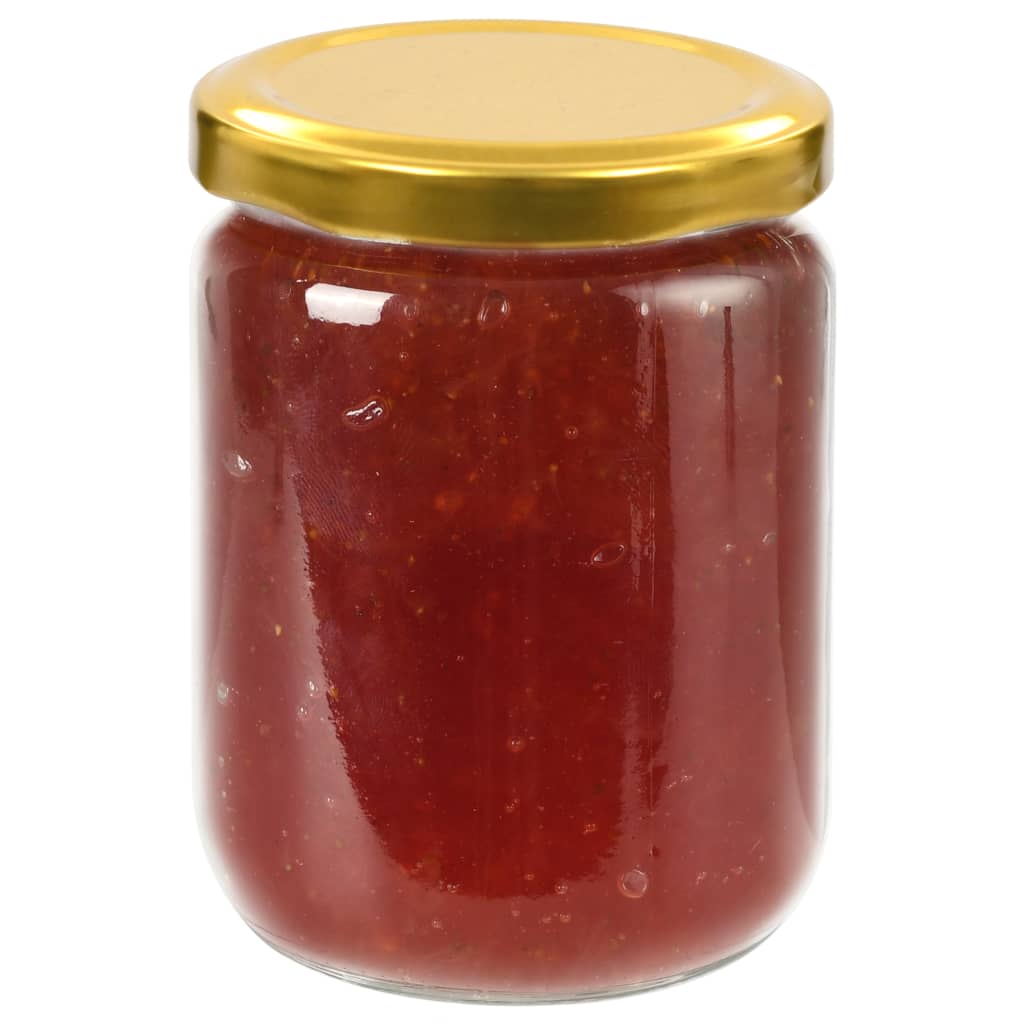 Βάζα Μαρμελάδας 48 τεμ. 230 ml Γυάλινα με Χρυσά Καπάκια
