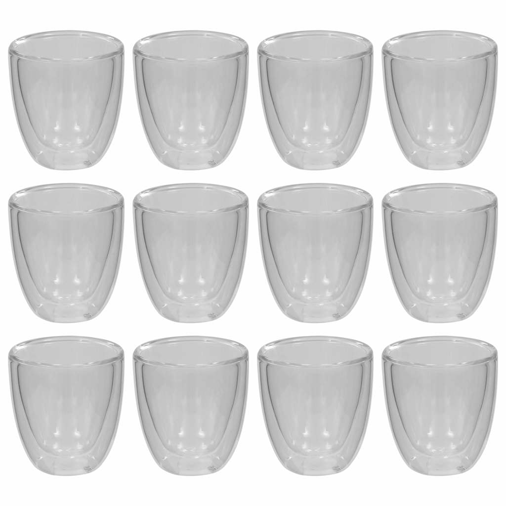Ποτήρια Καφέ Espresso Ισοθερμικά Διπλότοιχα 12 τεμ. 80 ml