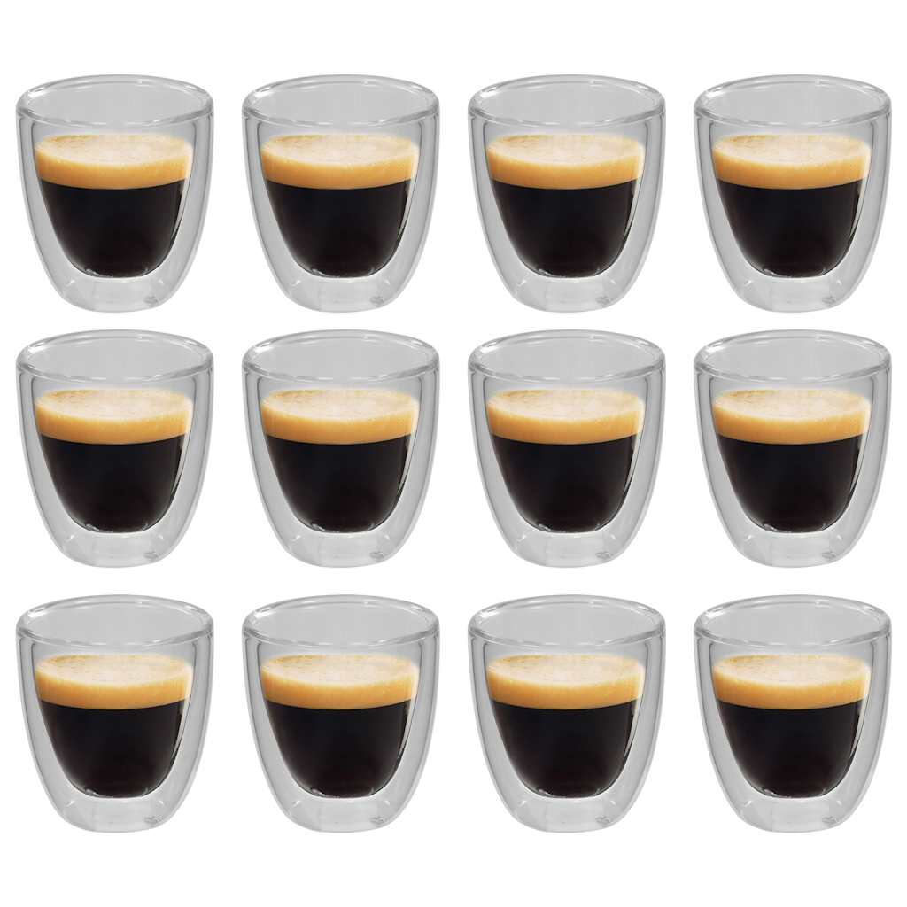 Ποτήρια Καφέ Espresso Ισοθερμικά Διπλότοιχα 12 τεμ. 80 ml