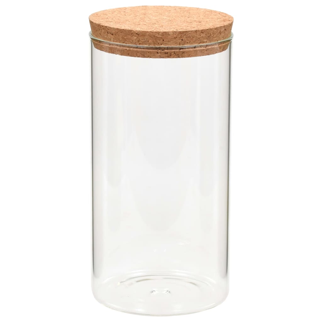 Βάζα 6 τεμ. 1100 ml Γυάλινα με Καπάκι από Φελλό