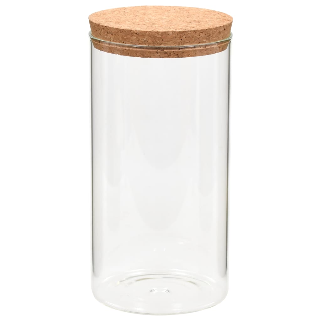 Βάζα 6 τεμ. 1400 ml Γυάλινα με Καπάκι από Φελλό - Pakobazaar