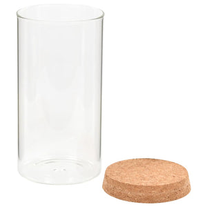 Βάζα 6 τεμ. 1400 ml Γυάλινα με Καπάκι από Φελλό - Pakobazaar