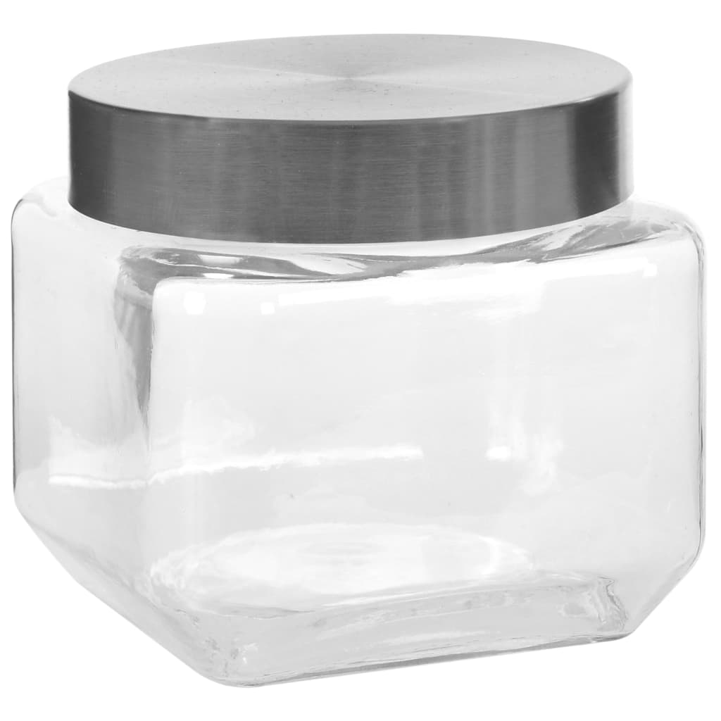 Βάζα Αποθήκευσης 6 τεμ. 800 ml με Ασημί Καπάκι