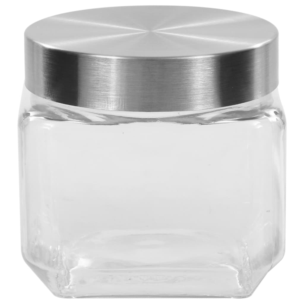 Βάζα Αποθήκευσης 6 τεμ. 800 ml με Ασημί Καπάκι
