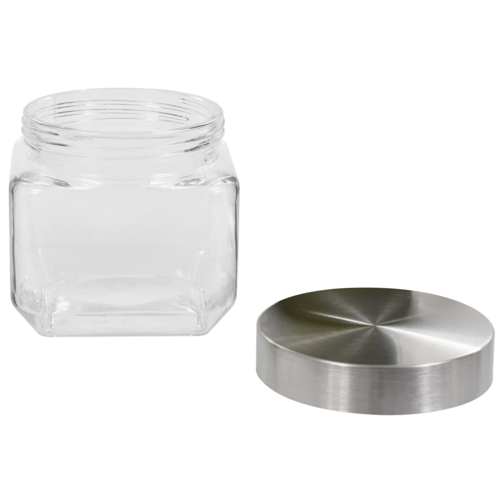 Βάζα Αποθήκευσης 6 τεμ. 800 ml με Ασημί Καπάκι