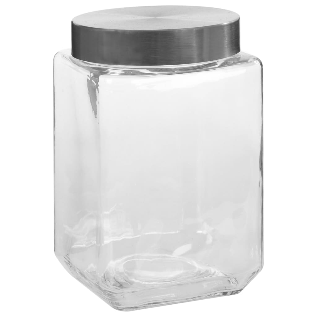Βάζα Αποθήκευσης 6 τεμ. 1200 ml με Ασημί Καπάκι