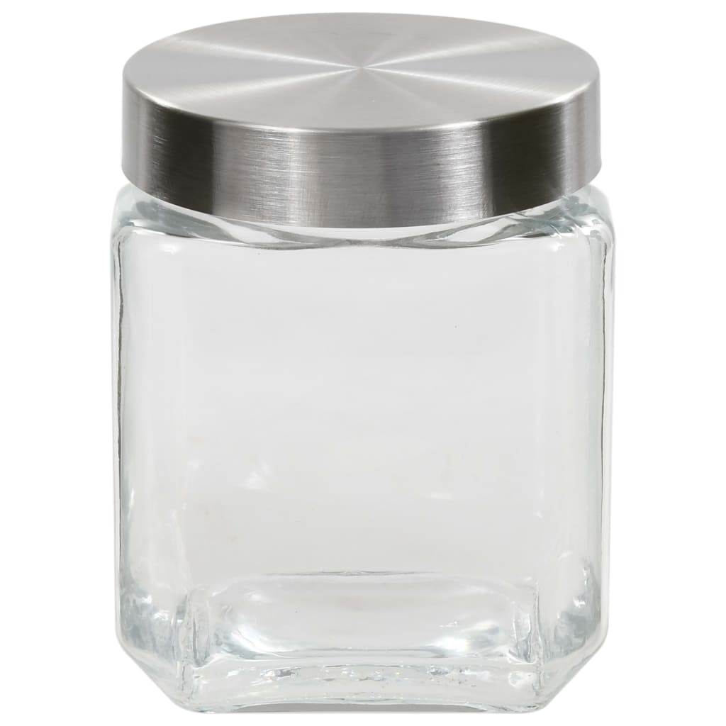 Βάζα Αποθήκευσης 6 τεμ. 1200 ml με Ασημί Καπάκι