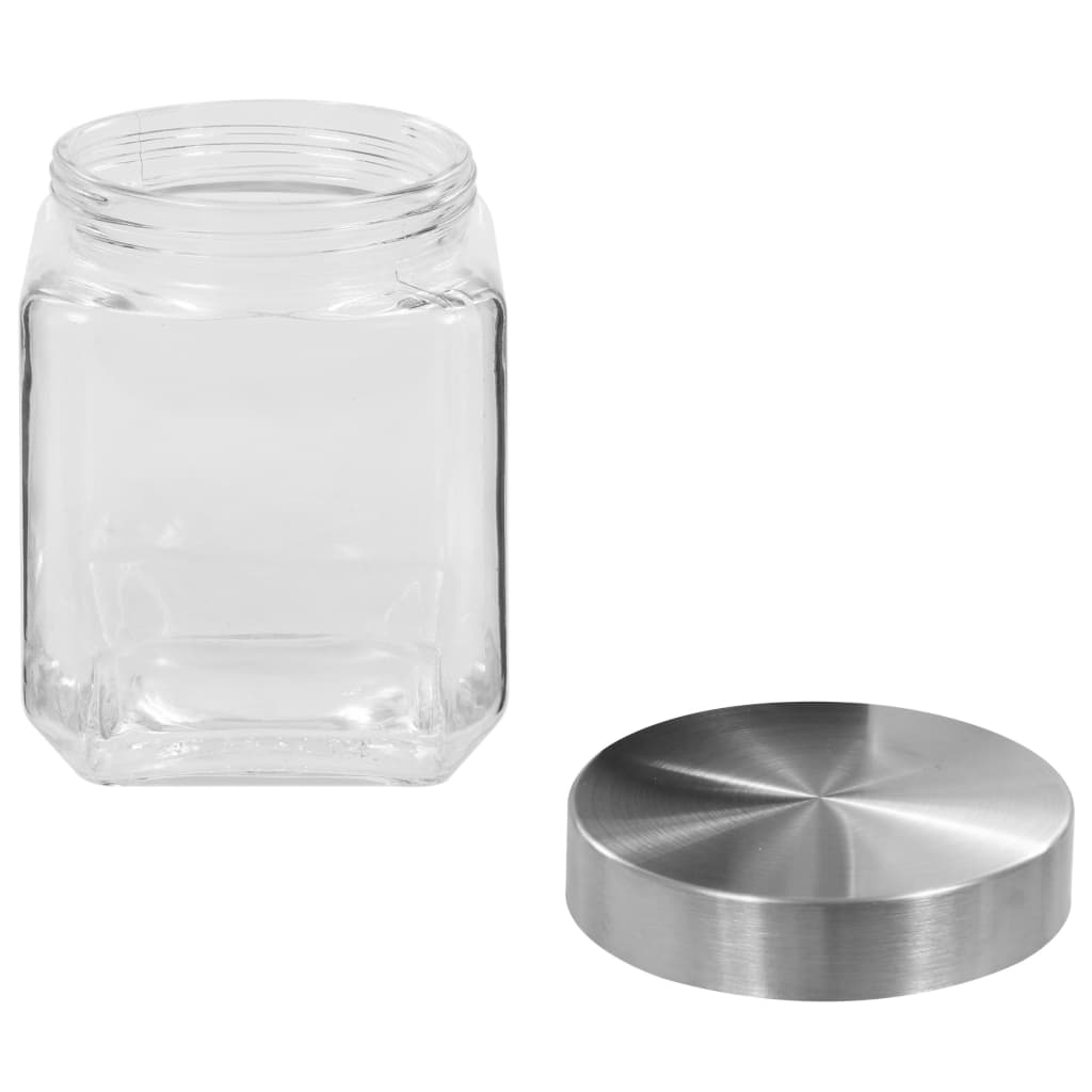 Βάζα Αποθήκευσης 6 τεμ. 1200 ml με Ασημί Καπάκι