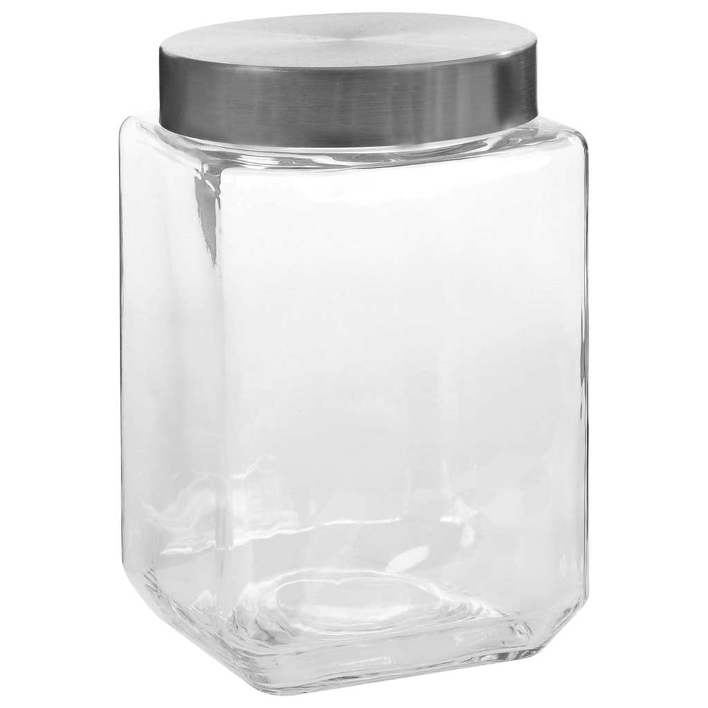 Βάζα Αποθήκευσης 6 τεμ. 1700 ml με Ασημί Καπάκι