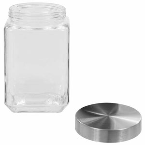 Βάζα Αποθήκευσης 6 τεμ. 1700 ml με Ασημί Καπάκι