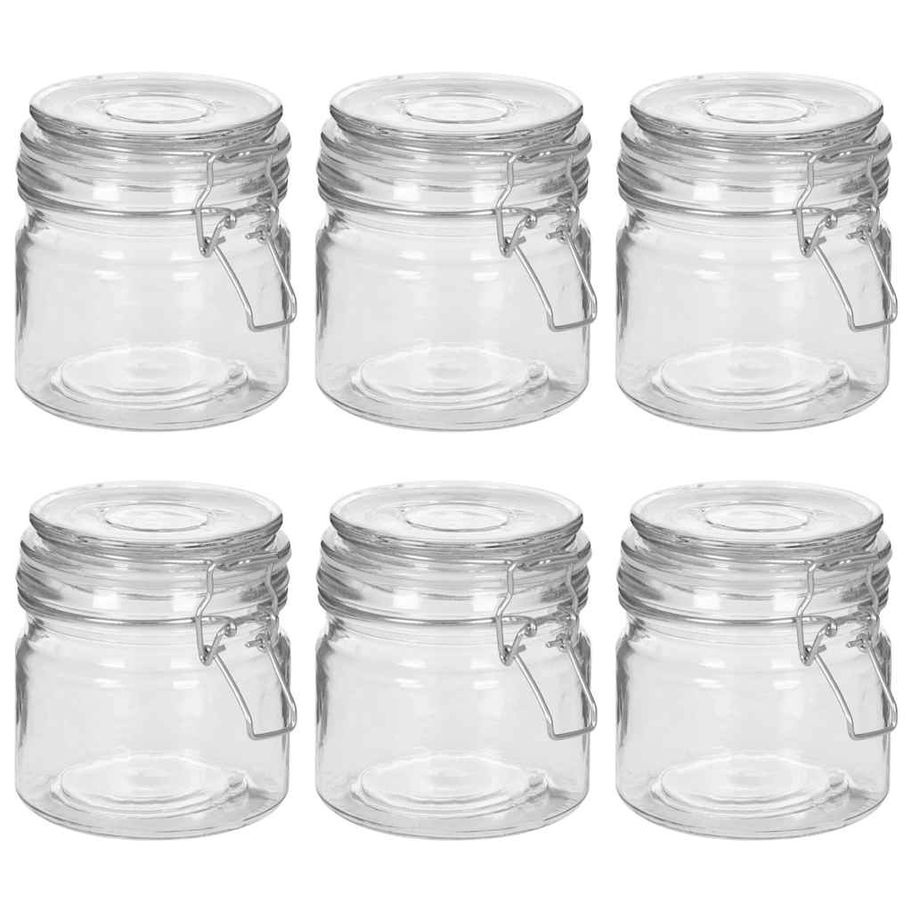 Βάζα Αποθήκευσης 6 τεμ. 500 ml με Καπάκι Κλιπ