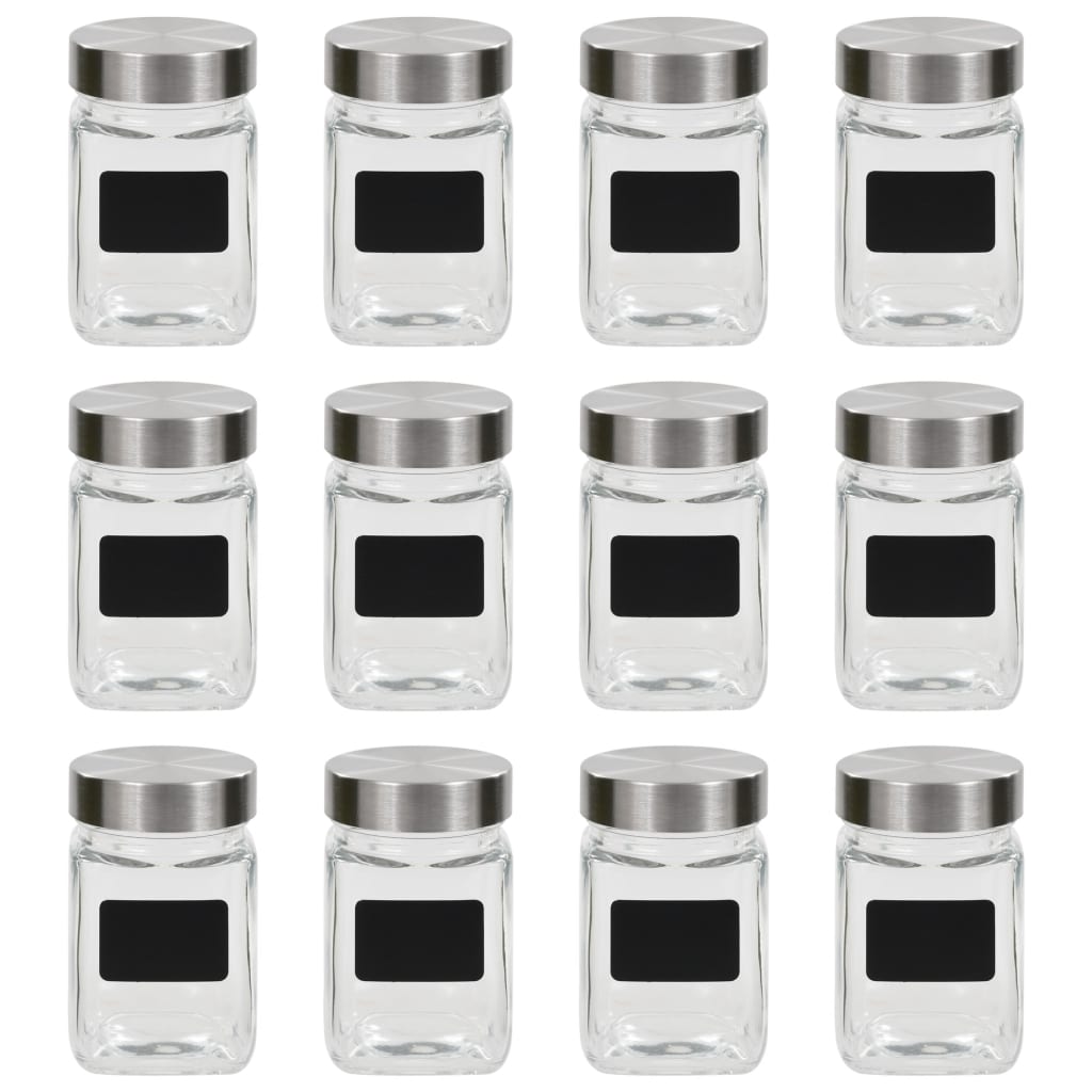 Βάζα Αποθήκευσης 12 τεμ. 300 ml με Αυτοκόλλητο - Pakobazaar
