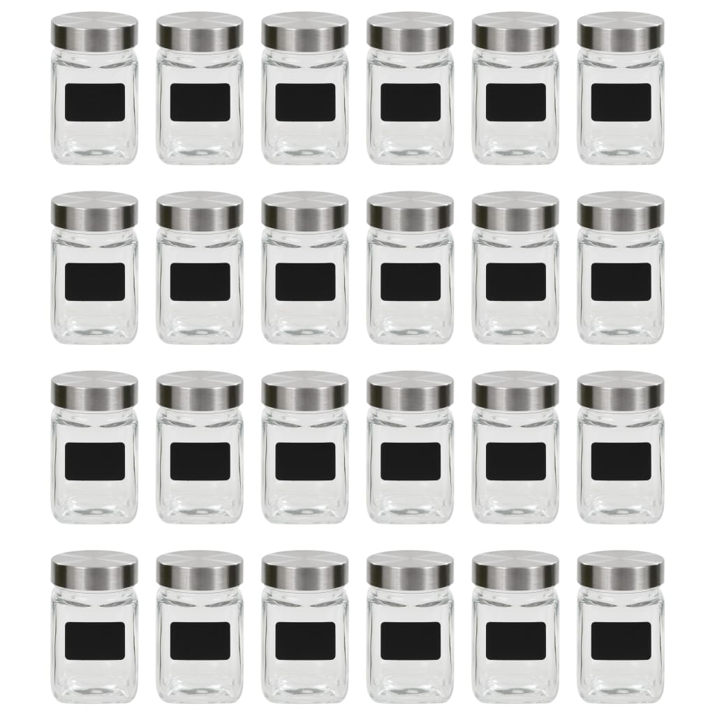 Βάζα Αποθήκευσης 24 τεμ. 300 ml με Αυτοκόλλητο