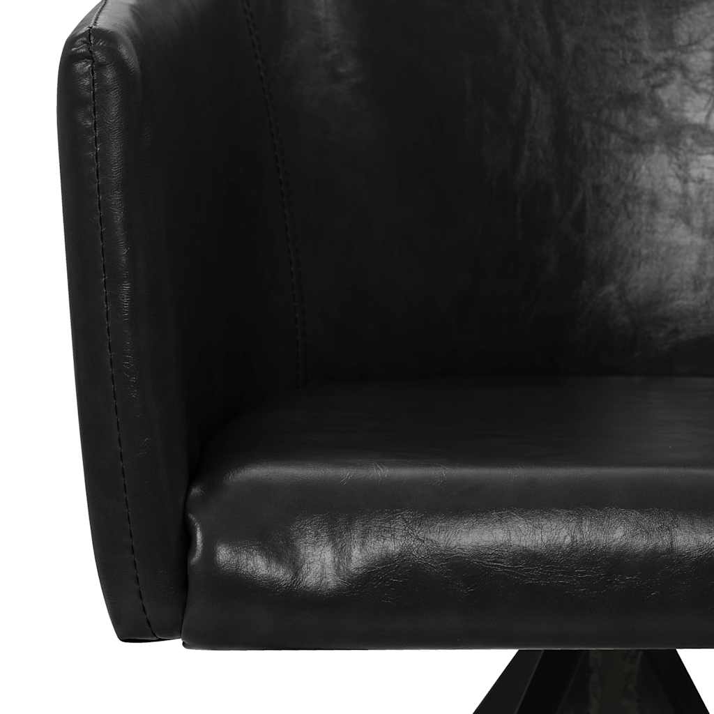 Πολυθρόνες Τραπεζαρίας Περιστρεφόμενες 4 τεμ. Μαύρες Δερματίνη