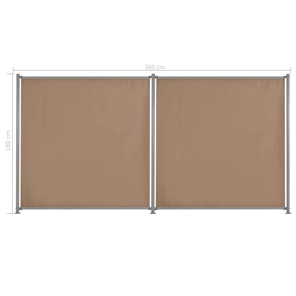 Πάνελ Περίφραξης 2 τεμ. Χρώμα Taupe 360 x 180 εκ. Υφασμάτινο