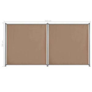 Πάνελ Περίφραξης 2 τεμ. Χρώμα Taupe 360 x 180 εκ. Υφασμάτινο