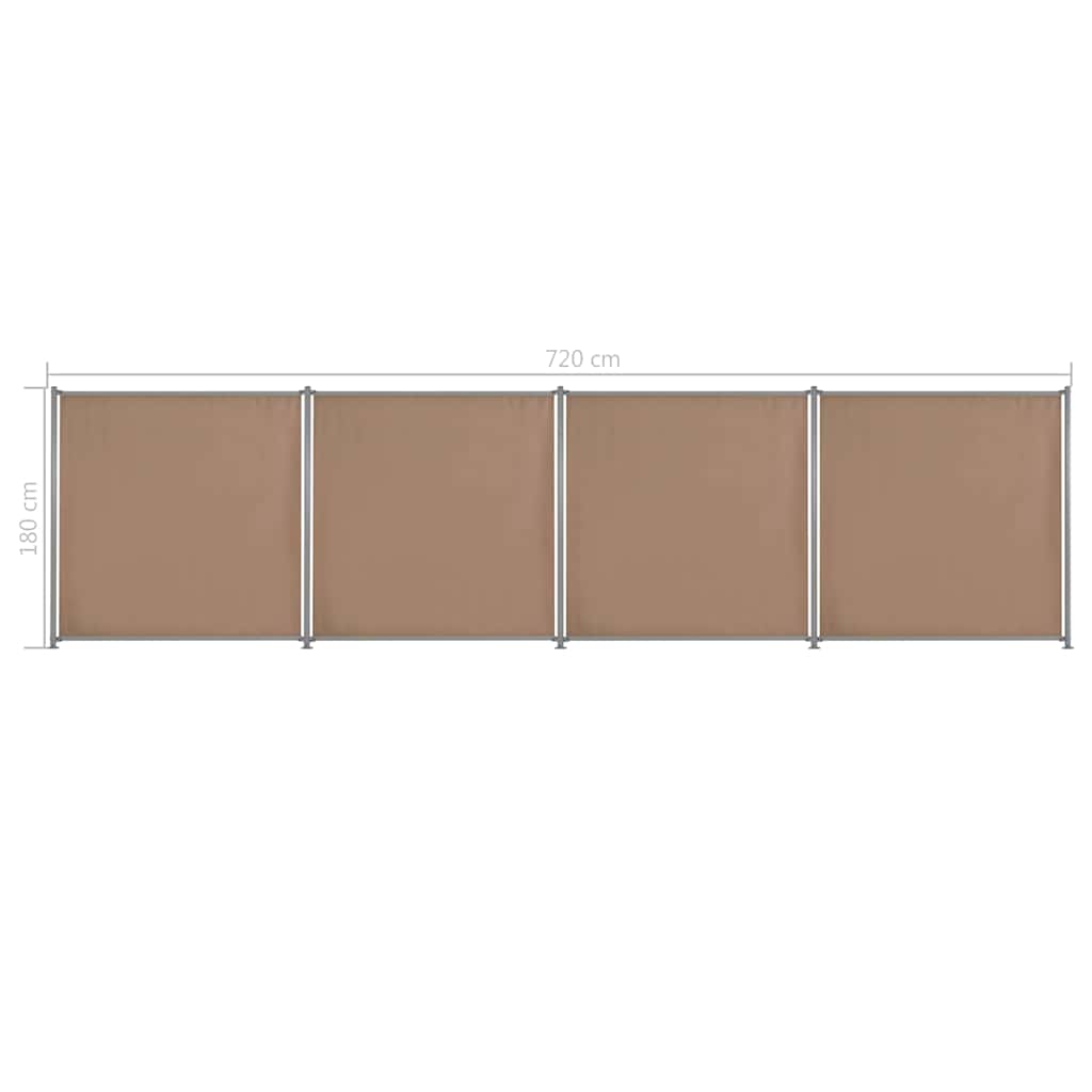 Πάνελ Περίφραξης 4 τεμ. Χρώμα Taupe 720 x 180 εκ. Υφασμάτινα
