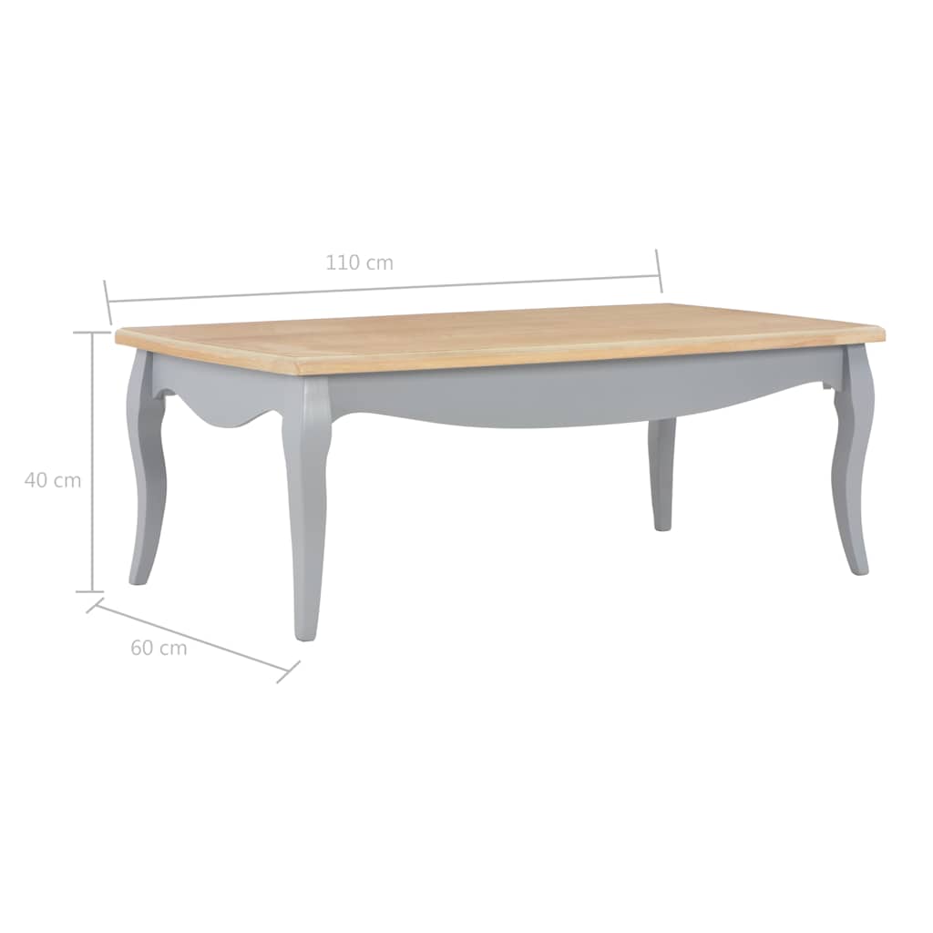 Τραπεζάκι Σαλονιού Γκρι / Καφέ 110x60x40 εκ. Μασίφ Ξύλο Πεύκου