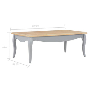 Τραπεζάκι Σαλονιού Γκρι / Καφέ 110x60x40 εκ. Μασίφ Ξύλο Πεύκου