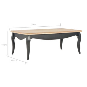 Τραπεζάκι Σαλονιού Μαύρο / Καφέ 110x60x40 εκ. Μασίφ Ξύλο Πεύκου