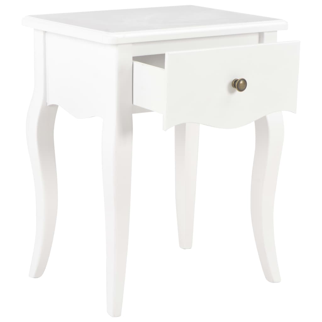 280005  Nightstand White 40x30x50 cm Solid Pine Wood