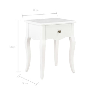 280005  Nightstand White 40x30x50 cm Solid Pine Wood