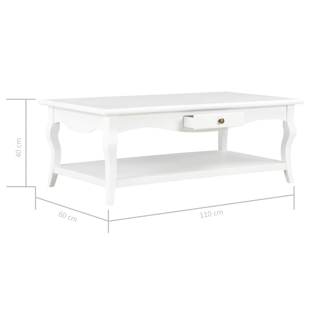 Τραπεζάκι Σαλονιού Λευκό 110 x 60 x 40 εκ. από MDF