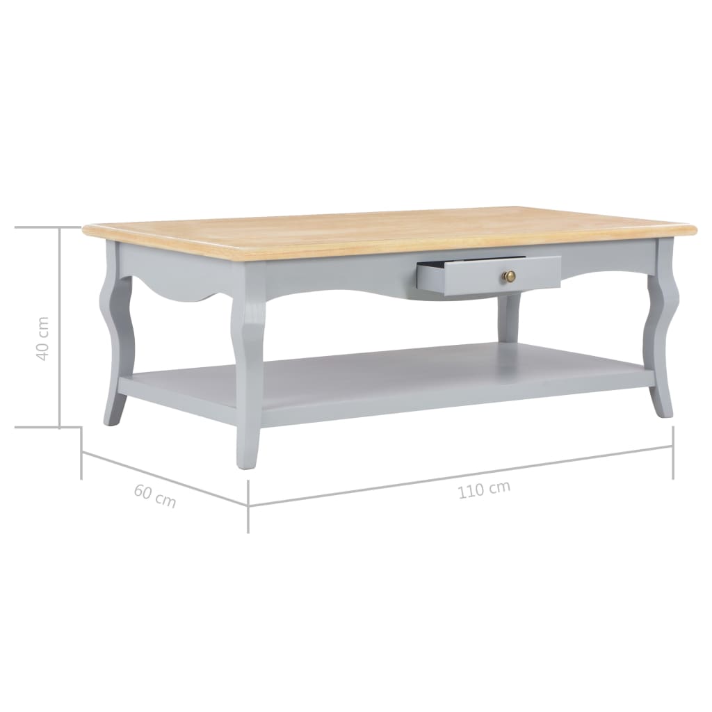 Τραπεζάκι Σαλονιού Γκρι 110 x 60 x 40 εκ. από MDF - Pakobazaar