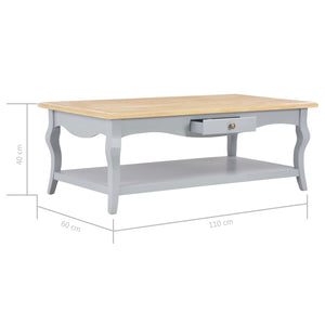 Τραπεζάκι Σαλονιού Γκρι 110 x 60 x 40 εκ. από MDF - Pakobazaar
