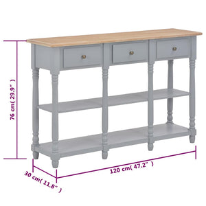 Τραπέζι Κονσόλα Γκρι 120 x 30 x 76 εκ. από MDF
