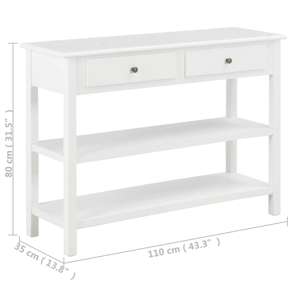 Κονσόλα Λευκή 110 x 35 x 80 εκ. από MDF - PAKOBAZAAR