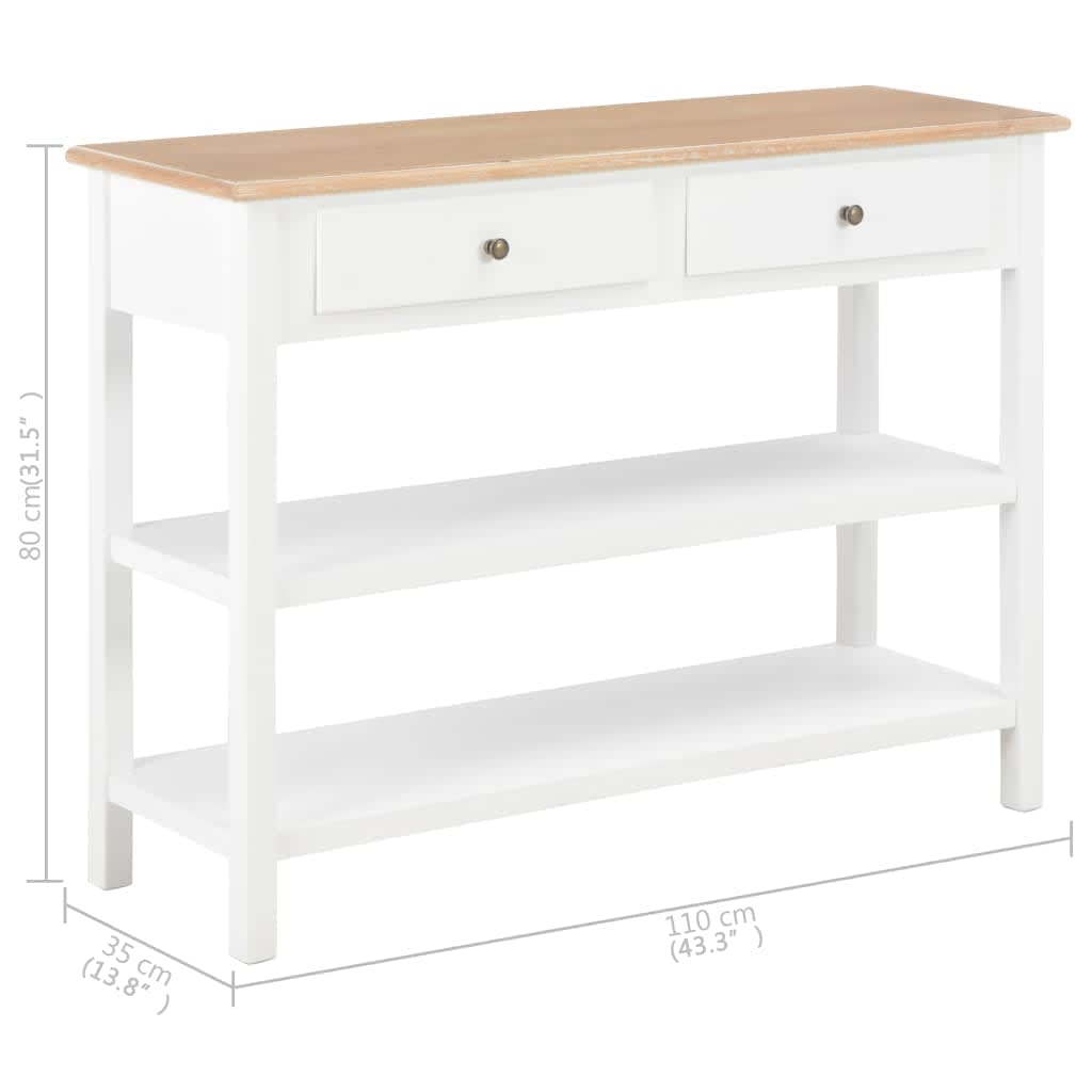 Κονσόλα Λευκή 110 x 35 x 80 εκ. από MDF - PAKOBAZAAR