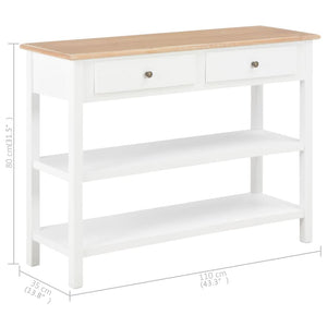 Κονσόλα Λευκή 110 x 35 x 80 εκ. από MDF - PAKOBAZAAR