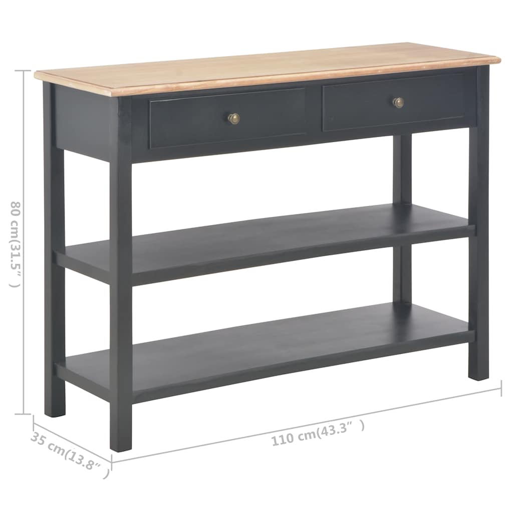 Κονσόλα Μαύρη 110 x 35 x 80 εκ. από MDF