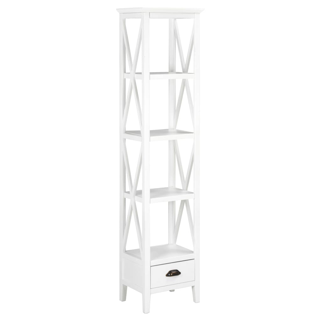 Βιβλιοθήκη με 1 Συρτάρι Λευκή 40 x 30 x 170 εκ. από MDF