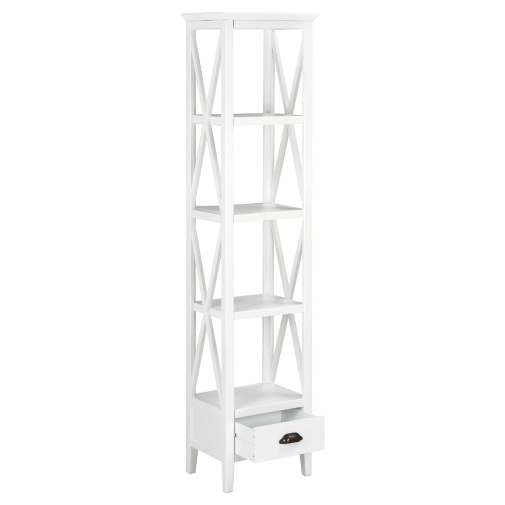 Βιβλιοθήκη με 1 Συρτάρι Λευκή 40 x 30 x 170 εκ. από MDF