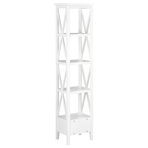 Βιβλιοθήκη με 1 Συρτάρι Λευκή 40 x 30 x 170 εκ. από MDF
