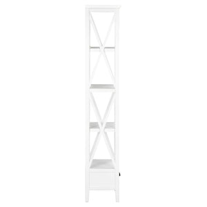 Βιβλιοθήκη με 1 Συρτάρι Λευκή 40 x 30 x 170 εκ. από MDF
