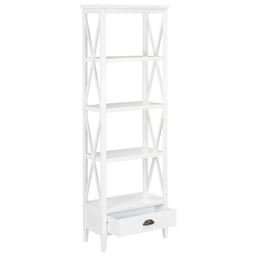 Βιβλιοθήκη με 1 Συρτάρι Λευκή 60 x 30 x 170 εκ. από MDF