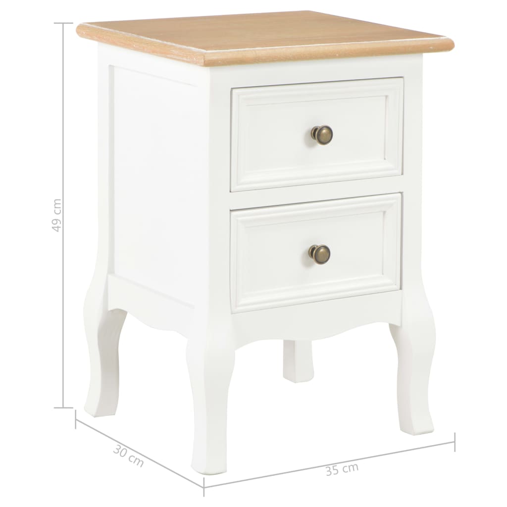 Κομοδίνο Λευκό 35 x 30 x 49 εκ. από MDF - Pakobazaar