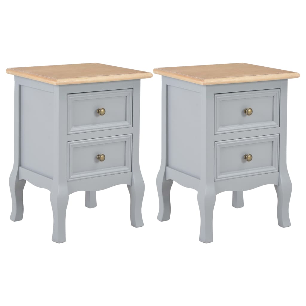 Κομοδίνα 2 τεμ. Γκρι 35 x 30 x 49 εκ. από MDF - PAKOBAZAAR