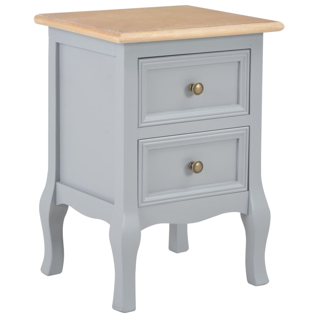 Κομοδίνα 2 τεμ. Γκρι 35 x 30 x 49 εκ. από MDF - PAKOBAZAAR