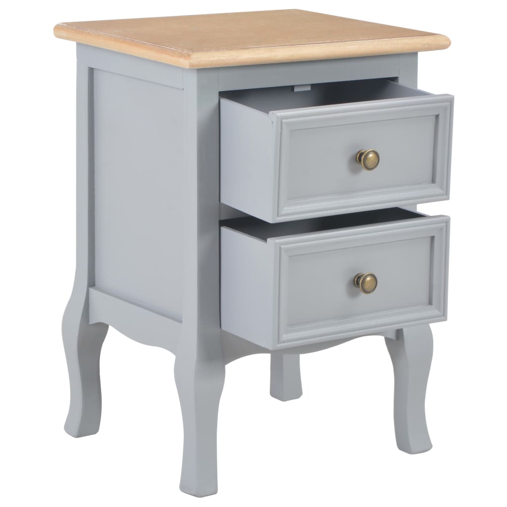 Κομοδίνα 2 τεμ. Γκρι 35 x 30 x 49 εκ. από MDF - PAKOBAZAAR