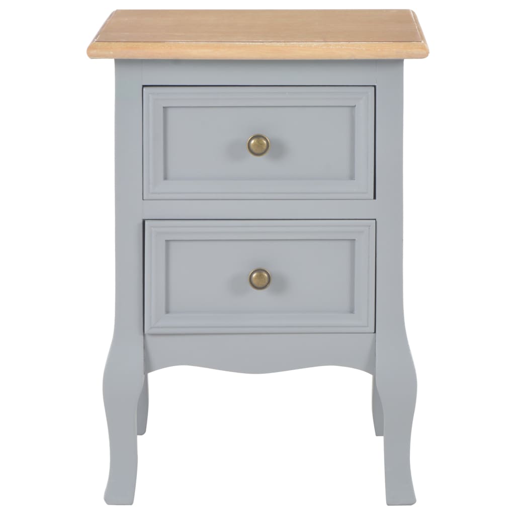 Κομοδίνα 2 τεμ. Γκρι 35 x 30 x 49 εκ. από MDF - PAKOBAZAAR