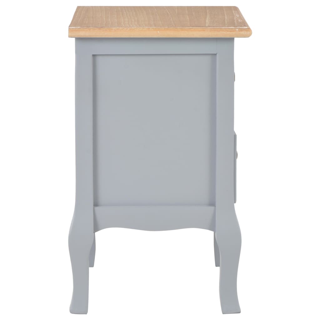 Κομοδίνα 2 τεμ. Γκρι 35 x 30 x 49 εκ. από MDF - PAKOBAZAAR