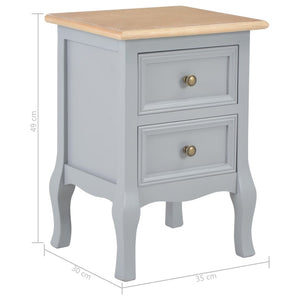 Κομοδίνα 2 τεμ. Γκρι 35 x 30 x 49 εκ. από MDF - PAKOBAZAAR