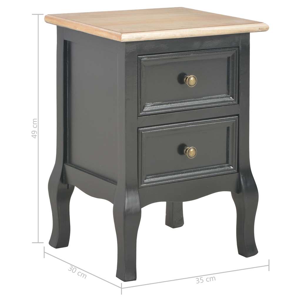 Κομοδίνο Μαύρο 35 x 30 x 49 εκ. από MDF