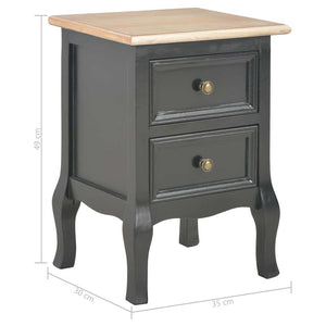 Κομοδίνο Μαύρο 35 x 30 x 49 εκ. από MDF